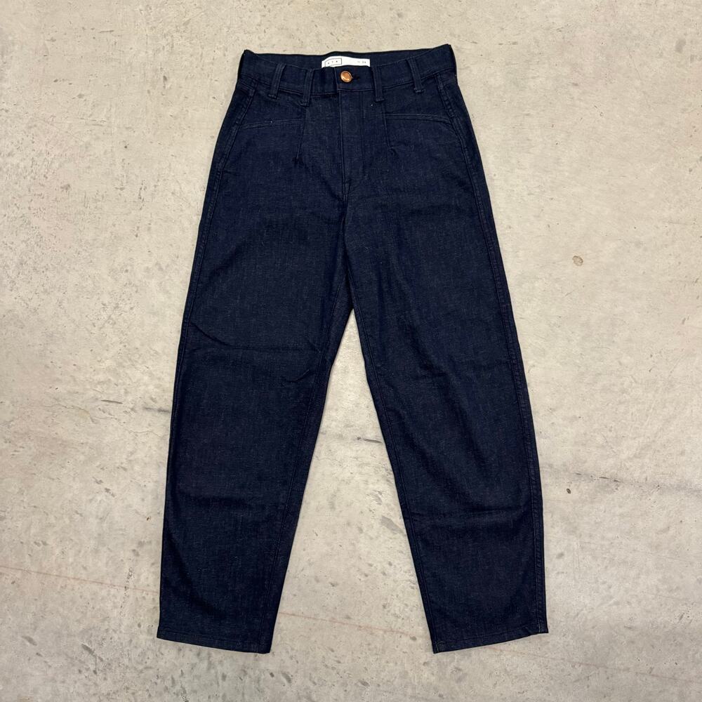 AYR The Beat Jeans Barrel Leg Denim Ankle Length Dark Blue Womens Size 26